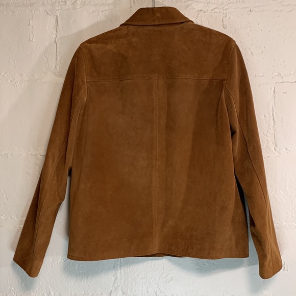 J.Crew Tan Suede Leather Boxy Jacket Sz M - Picture 5 of 6